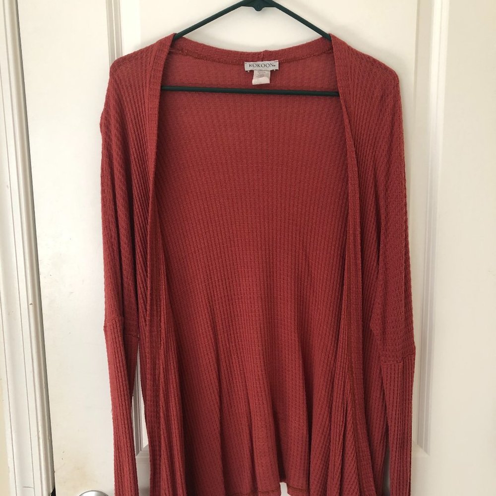 Long rust cardigan
